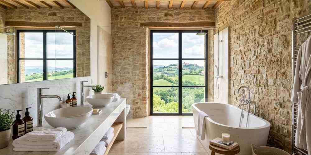 Bagno senza calcare a Perugia grazie all'installazione di un addolcitore domestico TecnoAcque.